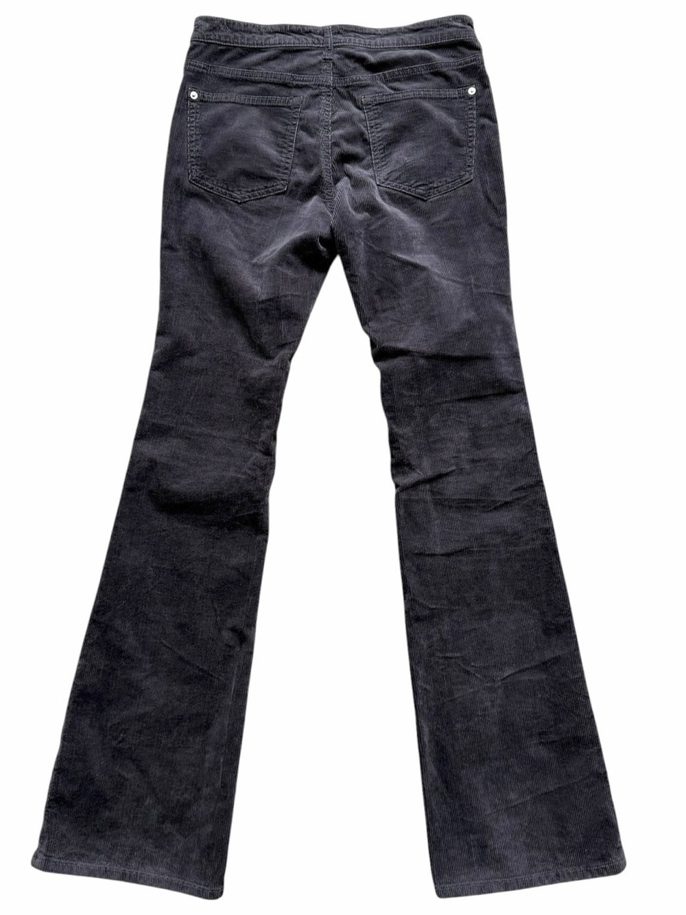 Pilcro The Icon Flare Corduroy Pants 27T Gray Stretch Mid Rise Patch Pockets - Picture 5 of 7